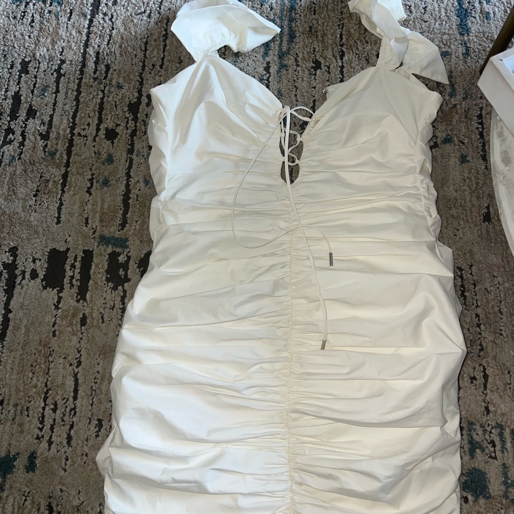 House of CB ruched white dress